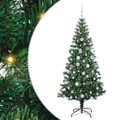 vidaXL Umelý predsvietený vianočný stromček Zelená 180 cm PVC a kov