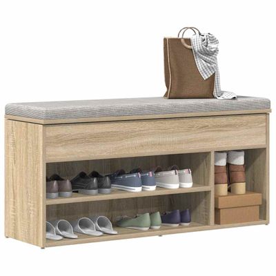 vidaXL lavica na topánky dub sonoma 102x30,5x45 cm umelé drevo