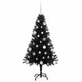 vidaXL Vianočný stromček Čierna 150 cm PVC