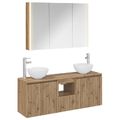 vidaXL Set kabinetov do kúpeľne 4 ks Dub artisan Kompozitné drevo
