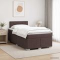 vidaXL Posteľ boxspring s matracom Tmavohnedá 120 x 200 cm Látka