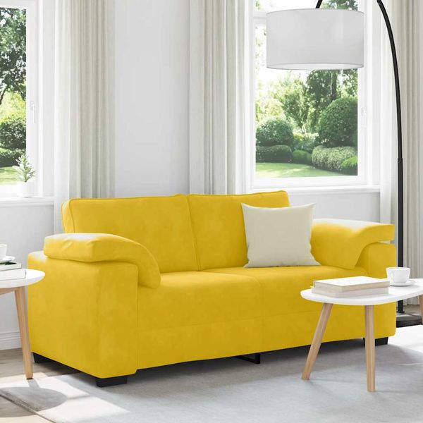 vidaXL Dvojpohovka žltá 180x77x82 cm zamatová