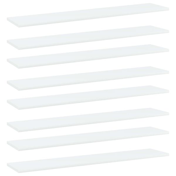 vidaXL Prídavné police 8 ks, biele 100x20x1,5 cm, drevotrieska