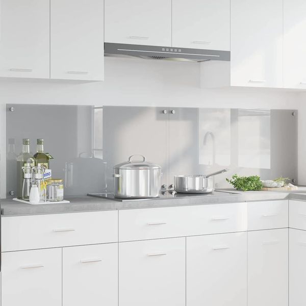 vidaXL Kuchynský obklad 2 pcs Svetlosivá 100 x 50 cm tvrdené sklo
