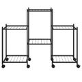 vidaXL Stojan na kvety s kolieskami 83x25x63,5 cm čierny železný