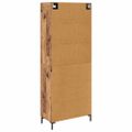 vidaXL Highboard Staré drevo 69,5 x 34 x 180 cm Kompozitné drevo