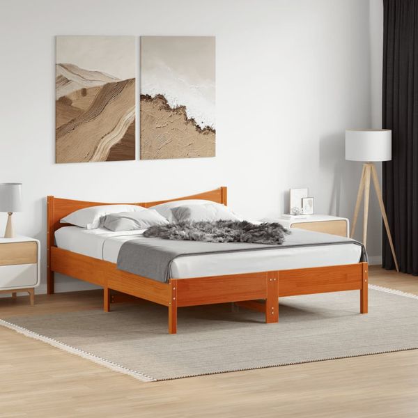 vidaXL Posteľ bez matraca voskovo hnedá 160x200 cm masívna borovica