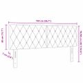 vidaXL LED hlavová doska s LED pásikmi Čierny 144 cm Zamat