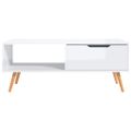 vidaXL Konferenčný stolík, lesklý biely 100x49,5x43cm kompozitné drevo