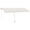 vidaXL Samostatne stojaca automatická markíza 500x350 cm krémová