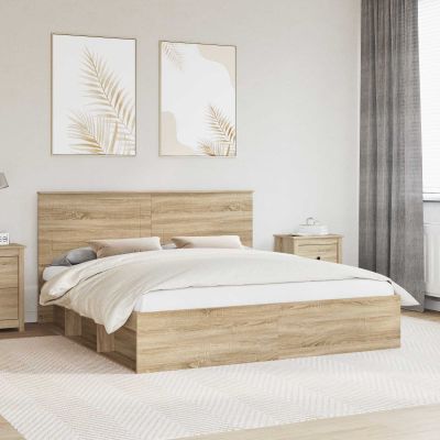 vidaXL Rám postele Sonoma 200 x 200 cm Masívne borovicové drevo