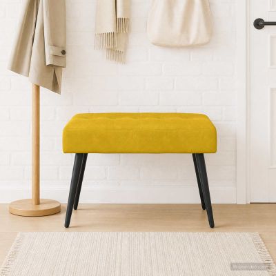 vidaXL Lavica s gombíkovým prešívaním Žltá 60 x 40 x 45 cm Zamat