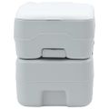vidaXL Kempingové WC Šedý a biely 41,5 x 36,5 x 42 cm Polyetylén