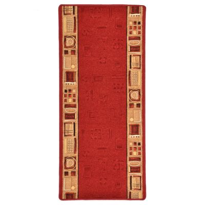 vidaXL Koberec behúň s gélovým podkladom červený 67x150 cm