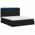 vidaXL Ottoman posteľ s matracom a LED Čierna 180 x 200 cm Látka