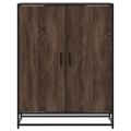 vidaXL Skrinka na topánky hnedý dub 75x38x97,5 cm kompozitné drevo+kov