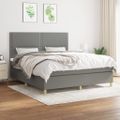 vidaXL Boxspring posteľ s matracom tmavosivá 180x200 cm látka