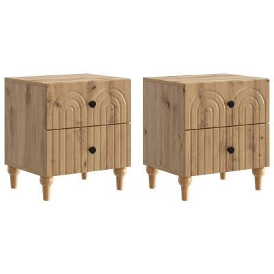 vidaXL Nočný stolík so zásuvkou 2 pcs Dub artisan 43 x 34,5 x 48 cm
