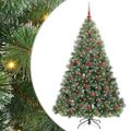 vidaXL Umelý vianočný stromček s 300 LED-i Zelená 180 cm PE a PVC