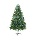 vidaXL Vianočný stromček s 300 LED-i so stojanom Zelená 180 cm PE