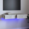 vidaXL TV skrinka s LED svetlami betónová sivá 90 x 35 x 15,4 cm