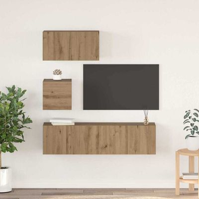 vidaXL Zostava TV skriniek 4 pcs Remeselný dub Kompozitné drevo