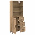 vidaXL Highboard 2 ks Remeselný dub 69,5 x 32,5 x 180 cm