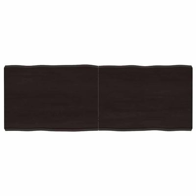 vidaXL Stolová doska tmavohnedá 140x50x(2-6)cm ošetrený masív hrany