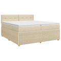 vidaXL Posteľ boxspring s matracom Krémová 200 x 200 cm Látka