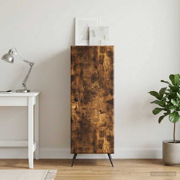 vidaXL Servírovacia skriňa Dymový dub 33 x 34,5 x 90 cm