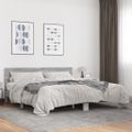 vidaXL Posteľný rám sivý dub sonoma 200x200 cm kompozitné drevo a kov