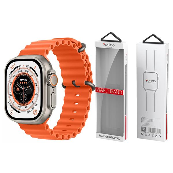 YESIDO WB21 SILIKÓNOVÝ REMIENOK pre APPLE WATCH 38/40/41 ORANŽOVÝ