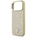 Puzdro Guess Glitter Triangle Logo MagSafe pre iPhone 17 Pro Max zlatá