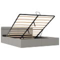 vidaXL Hydraulický posteľný rám+úložný priestor, LED, látka 160x200 cm