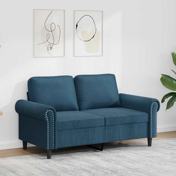 vidaXL 2-miestna pohovka modrá 120 cm zamat