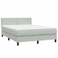 vidaXL Posteľný rám boxsping s matracom bledosivý 160x210 cm zamat