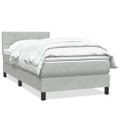vidaXL Posteľný rám boxsping s matracom bledosivý 90x220 cm zamat