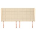 vidaXL Čelo postele so záhybmi krémové 203x23x118/128 cm látka