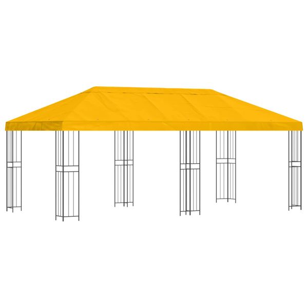 vidaXL Altánok so stenami 6 x 3 m Žltá Polyester a oceľ 190