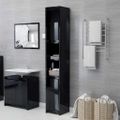 vidaXL 3-dielna súprava kúpeľňového nábytku,lesklá čierna,drevotrieska