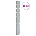vidaXL Záhradné plotové stĺpiky 30 ks strieborné 180 cm pozinkov. oceľ