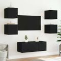vidaXL TV nástenné skrinky s LED svetlami 2 ks čierne 30,5x35x30 cm