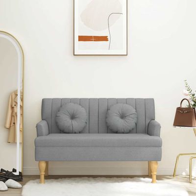 vidaXL Lavička s vankúšmi svetlosivá 113x64,5x75,5 cm látka