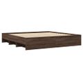 VidaXL Rám postele bez matraca Dub hnedý 200x200 cm Konštrukcia dreva