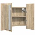 vidaXL LED kúpeľňová zrkadlová skrinka dub sonoma 60x12x45 cm akryl