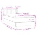 vidaXL Posteľný rám boxsping s matracom bledosivý 90x220 cm zamat
