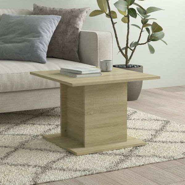 vidaXL Konferenčný stolík, dub sonoma 55,5x55,5x40cm, kompozitné drevo