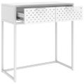 vidaXL Konzolový stolík biela 72x35x75 cm oceľ