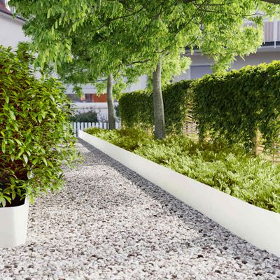 vidaXL Obrubník trávnika 20 ks 25 x 103 cm Biela