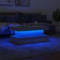 Konferenčný stolík vidaXL s LED svetlami sivý sonoma 90x50x40 cm